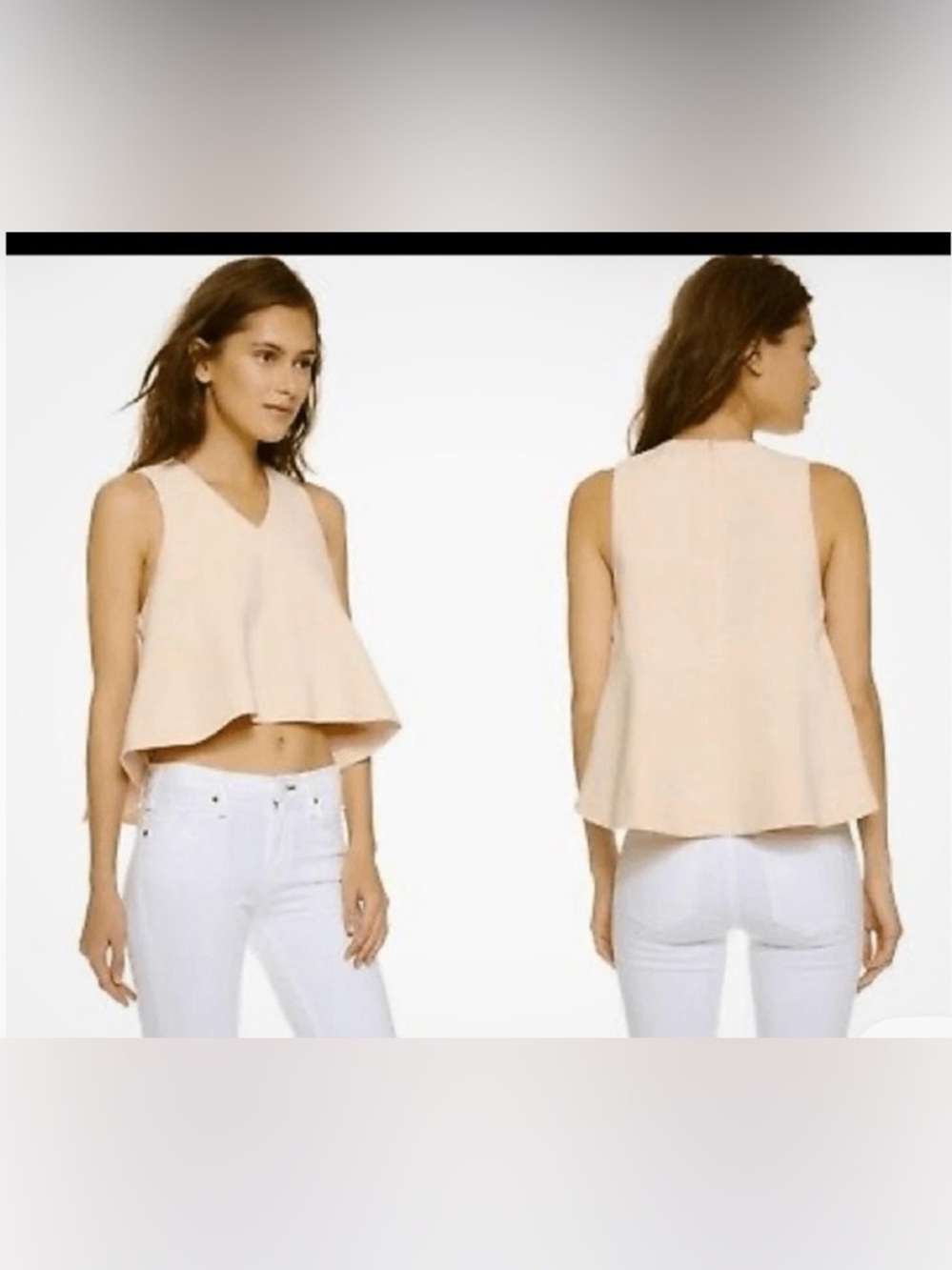 C/MEO Collective New Love Top Blush High Low Size XS Flowy Sleeveless Minimalist
